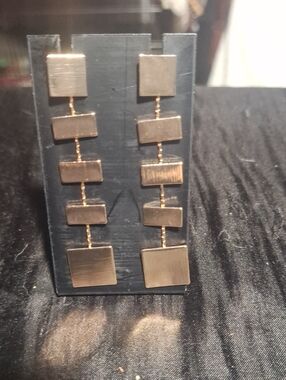 Gold Tone Geometric Dangle Earrings